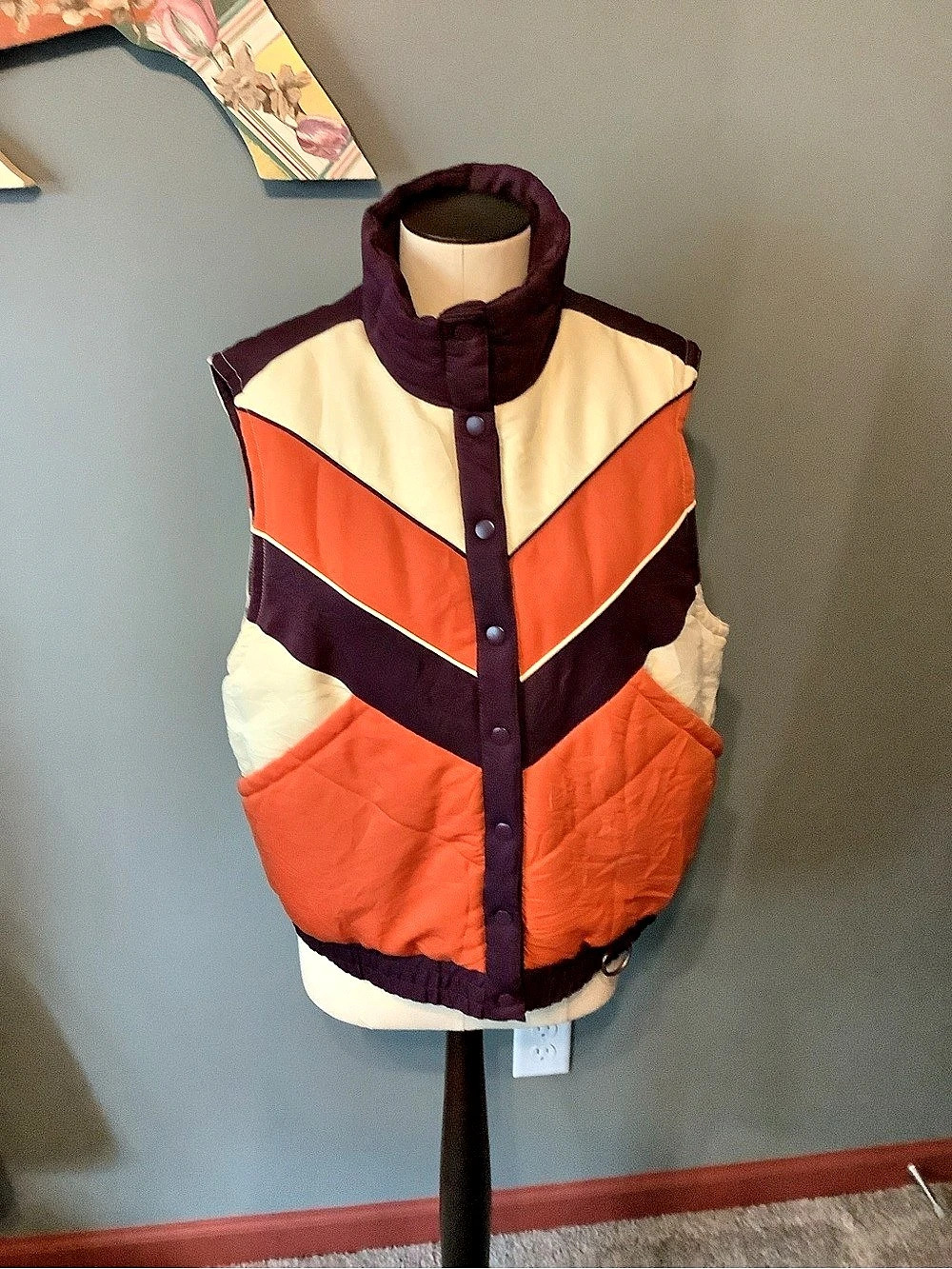 ANNA SUI Color Block Puffer Vest Women’s 35XL Like New